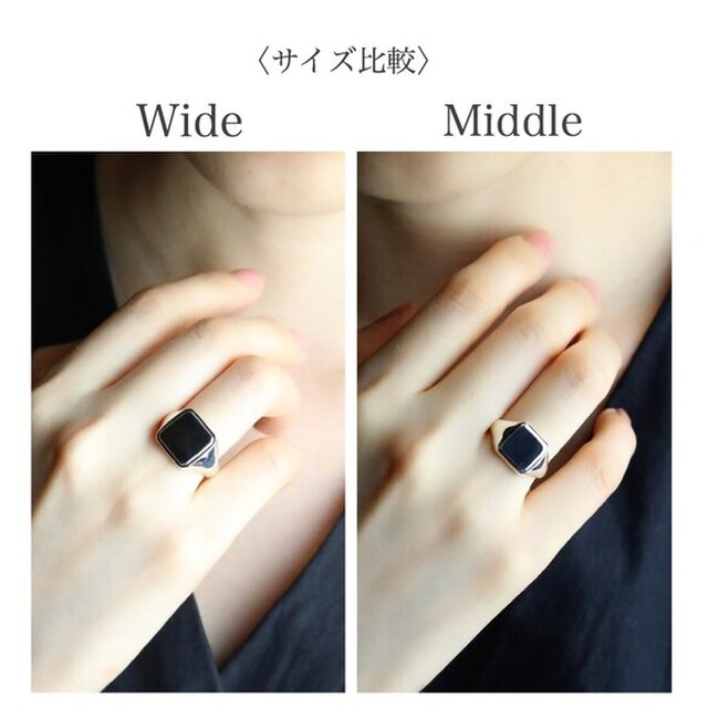 silver925〉step signet ring “Wide” 2〜25号 /シグネットリング 受注