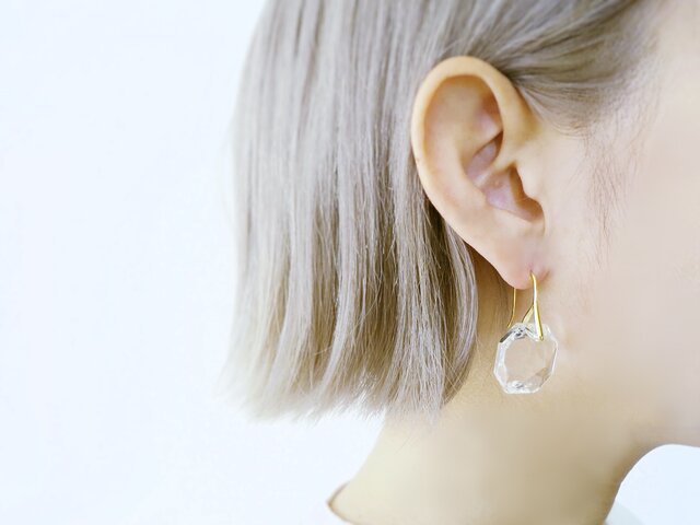 アンティーククリスタルピアス antique crystal earrings <PE1-0318