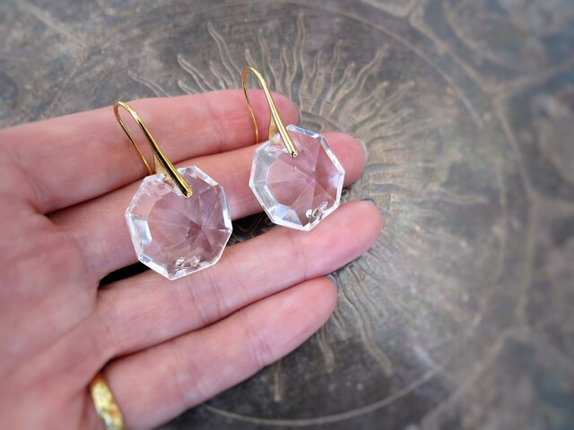 アンティーククリスタルピアス antique crystal earrings <PE1-0318
