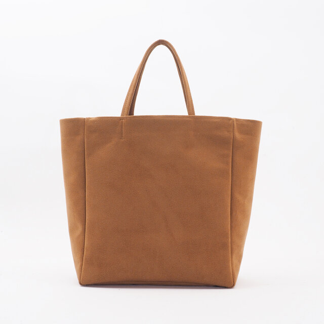 light swede handbag L(マスタード)/人工皮革(アルカンタラ)/HB018の画像1枚目