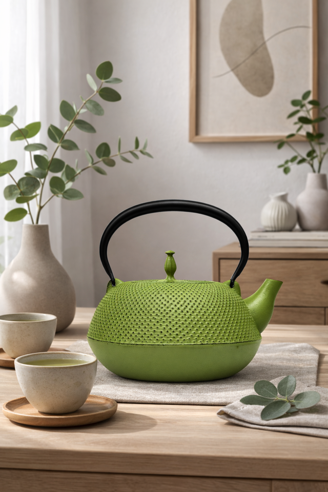 お取り寄せ】南部鉄器 鉄瓶 眞 -SHIN- 抹茶色 小 1.6L 日本製 直火・IH