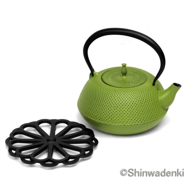 お取り寄せ】南部鉄器 鉄瓶 眞 -SHIN- 抹茶色 小 1.6L 日本製 直火・IH