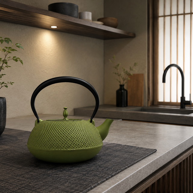 お取り寄せ】南部鉄器 鉄瓶 眞 -SHIN- 抹茶色 小 1.6L 日本製 直火・IH