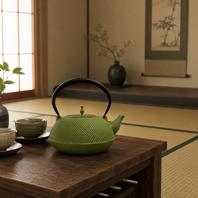 お取り寄せ】南部鉄器 鉄瓶 眞 -SHIN- 抹茶色 小 1.6L 日本製 直火・IH