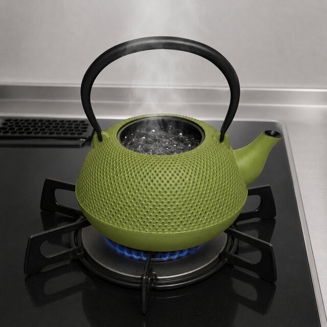 お取り寄せ】南部鉄器 鉄瓶 眞 -SHIN- 抹茶色 小 1.6L 日本製 直火・IH