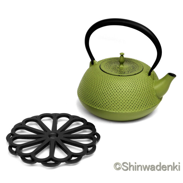 お取り寄せ】南部鉄器 鉄瓶 眞 -SHIN- 抹茶色 小 1.6L 日本製 直火・IH