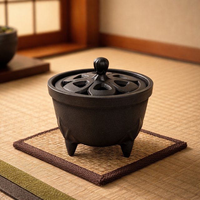 南部鉄器 アロマ 香炉 花びら（黒） 日本製 | iichi 日々の暮らしを