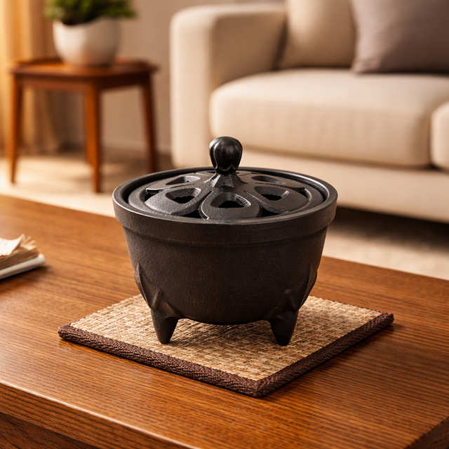 南部鉄器 アロマ 香炉 花びら（黒） 日本製 | iichi 日々の暮らしを