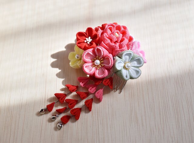 つまみ細工 和風髪飾り Iichi ハンドメイド クラフト作品 手仕事品の通販