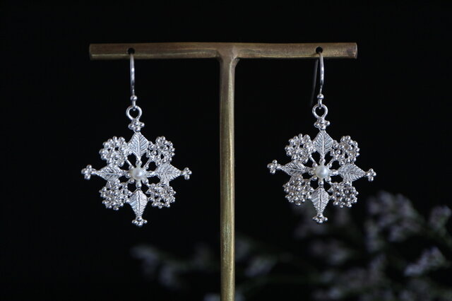 Silver earring 「Morning dew」の画像1枚目