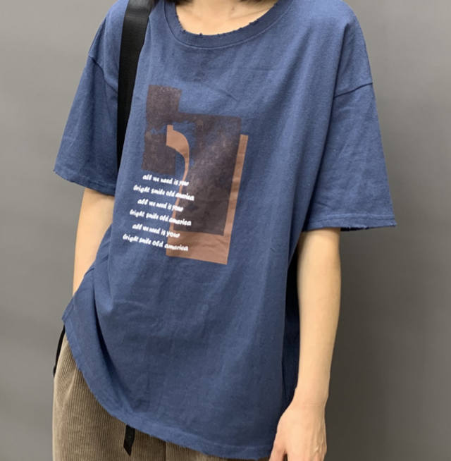 新作 多色 ラウンドネック 半袖Tシャツ レディース シャツ ゆるい 春夏