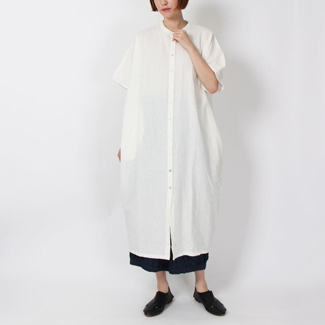 【SALE 30%off】リネンコットンワイドワンピース(オフ)