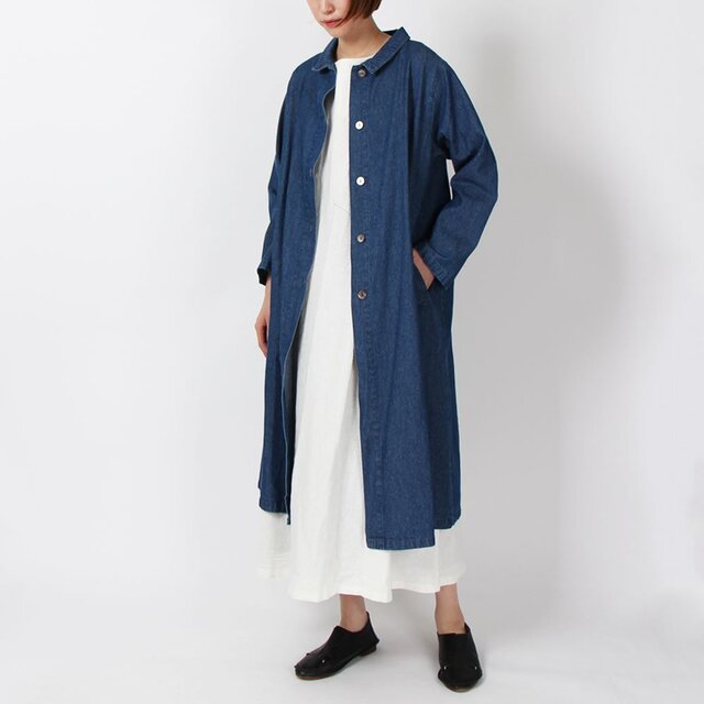 SALE 30％OFF】コットンデニムロングコート(ブルー) | iichi 日々の