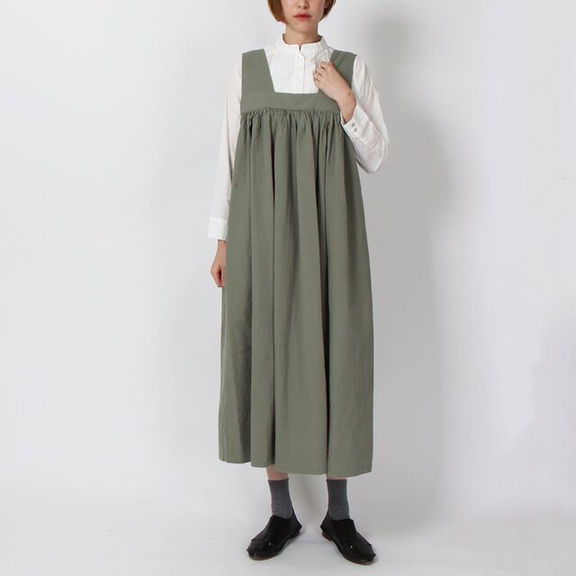 【SALE 30％OFF】ヴィンテージダンプジャンバースカート(カーキ)