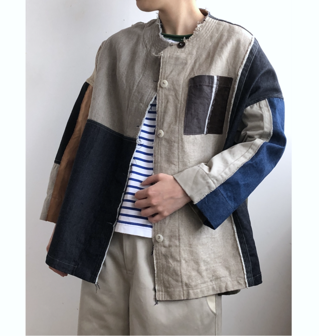 honakana 麻・デニムジャケット -a-