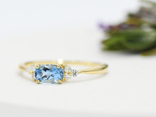 K18 サンタマリア アクアマリン ダイヤ リング BX006600 | iichi 日々