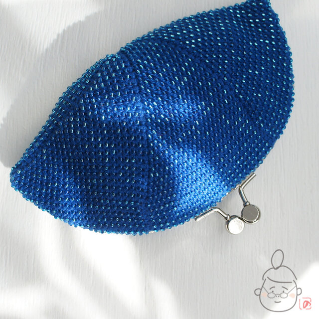 ばあば作☆シードビーズのさらに大きめがま口（cielo・1430）