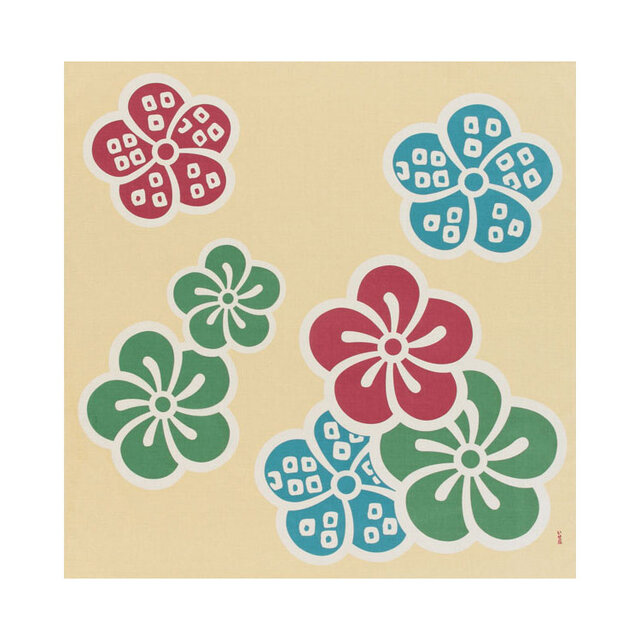 風呂敷 　ふろしき　大判　いせ辰　花　大梅　クリーム　105cm幅　綿100％