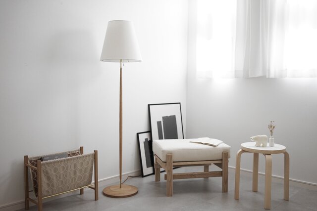 Floor Lamp/oak 照明 ライト フロアランプ オーク 北欧 無垢 リビング インテリア シンプル オブジェの画像1枚目