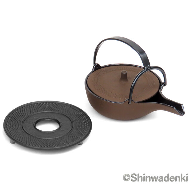 南部鉄器 酒器 徳利 平燗瓶0.25L 内面・蓋裏ホーロー加工