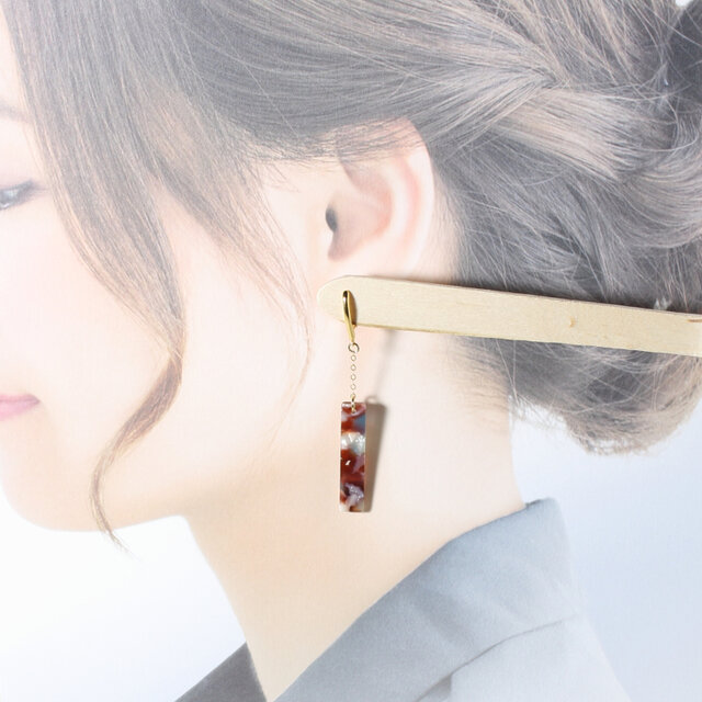 ピアスみたい 揺れるプレートの痛くないイヤリング Iichi ハンドメイド クラフト作品 手仕事品の通販