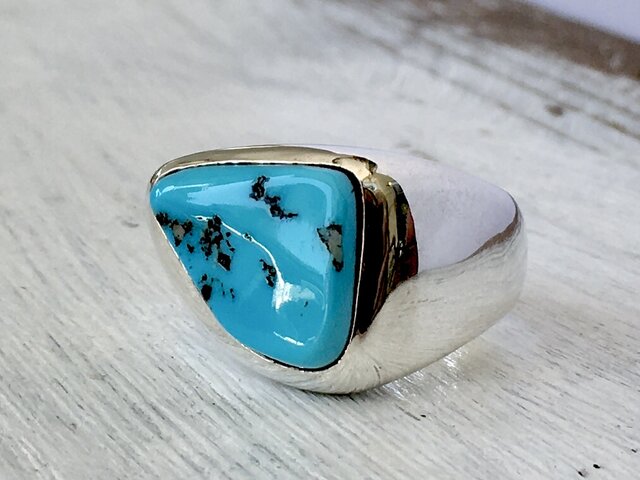 ヴィンテージ ターコイズ シルバーリング 16号　一点物 楽天市場】ターコイズ シルバー リング レディース メンズ シルバー925