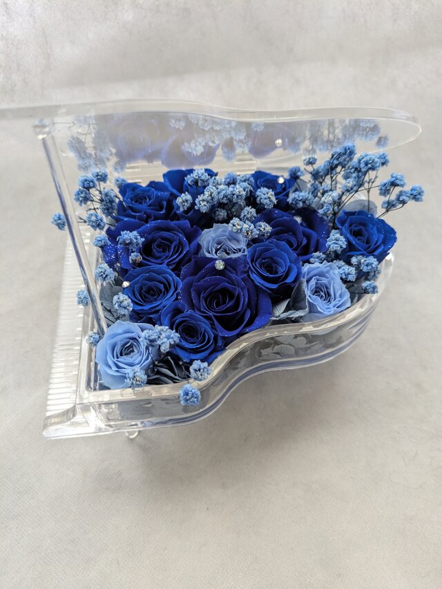 プリザーブドフラワー／グランドピアノシリーズ】青い薔薇の祝福と奇跡