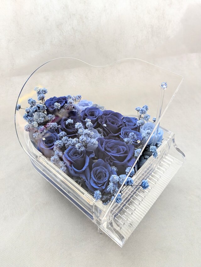 プリザーブドフラワー　ピアノ プリザーブドフラワー／グランドピアノシリーズ】青い薔薇の祝福と奇跡