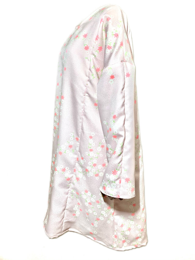 【現品1点限り‼︎】HAJIME AYUMU 春カラー花柄着物生地デザインロングチュニック ピンク Freeサイズ