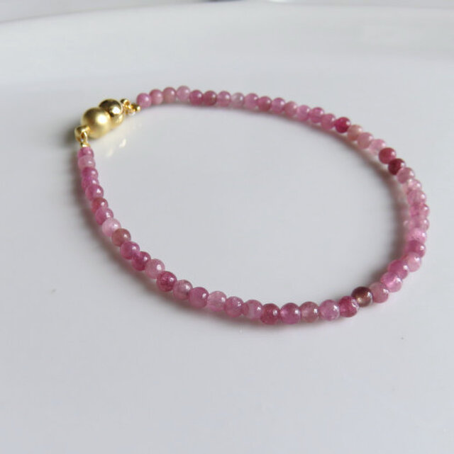 上質なピンクトルマリン　天然石ブレスレット　10月誕生石MB0421-001