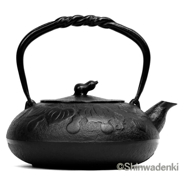 【お取り寄せ】南部鉄器 鉄瓶 瓢1.2L 内面素焼き・酸化被膜仕上 日本製 ガス・IH対応
