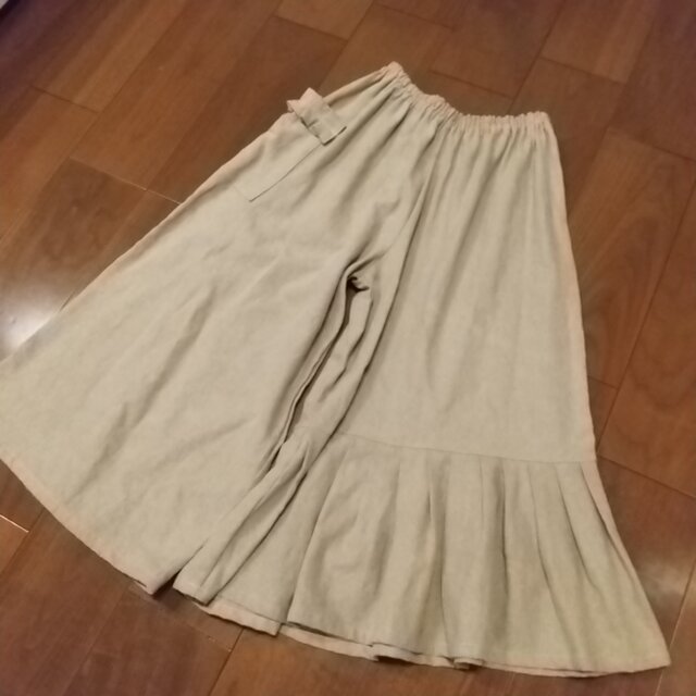 しっかりリネンのアシンメトリーパンツ