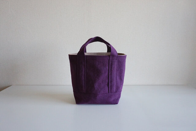 TOTE BAG -bicolor- (S) / grape × pinkbeigeの画像1枚目