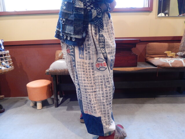 コロナにまけるな応援価格古布手ぬぐいリメイク☆淡い柿渋染めで コロナにまけるな応援価格古布手ぬぐいリメイク☆淡い柿渋染めで