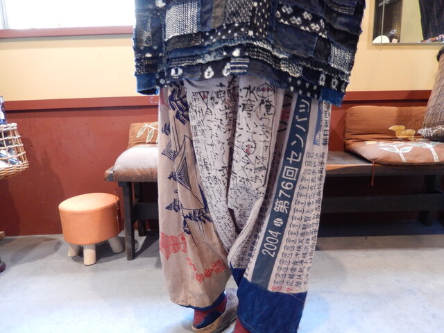 コロナにまけるな応援価格古布手ぬぐいリメイク☆淡い柿渋染めで