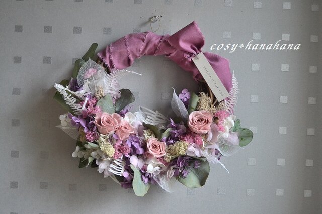 【母の日2021】パープルピンクのパニエwreathの画像1枚目