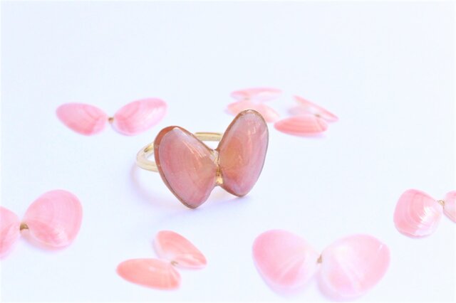 桜貝 蝶々 Brass/Copper/Silver Ringの画像1枚目