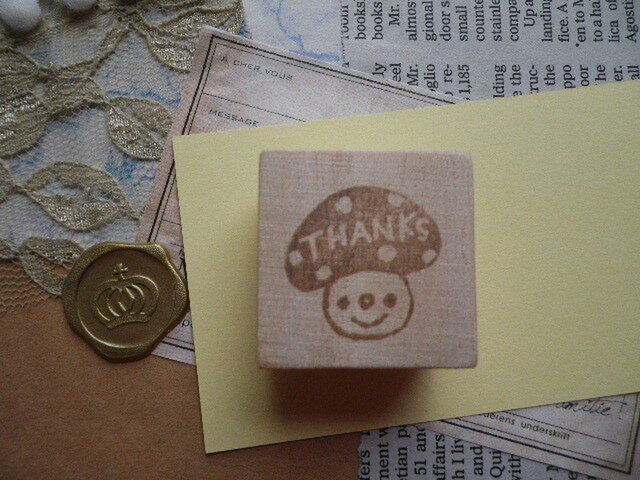 THANKS きのこ （消しゴムはんこ） | iichi 日々の暮らしを心地よく