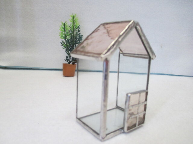 4 虹の町の家々 オレンジ屋根の家 オブジェ ｽﾃﾝﾄﾞｸﾞﾗｽ | iichi