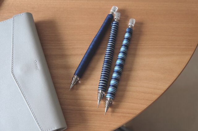 本藍染シャープペンシル/芯0.5mm/3種類/綿糸100％//阿波藍/本藍染め