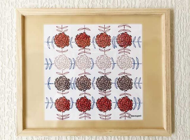 Flower インテリアイラストポスター Iichi ハンドメイド クラフト作品 手仕事品の通販