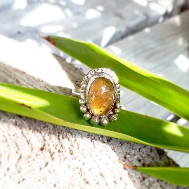 【11号】silver925 Citrine ring