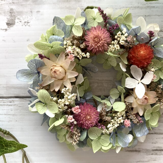 プチギフト！】ドライフラワーのミニリース④◇ ♯プチギフト ♯ミニ  