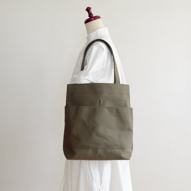 ダブルポケットトート オリーブ / 8号帆布