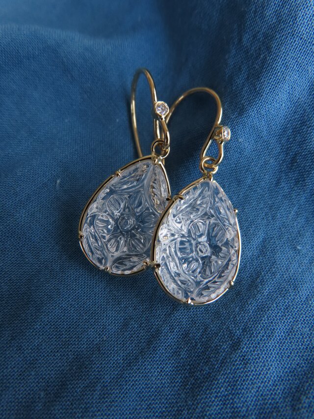 K18 Rock crystal Carving　Pierce