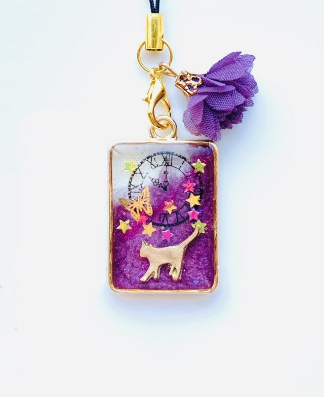 ﾐﾆ絵画ストラップ ﾈｺ  （捻れた時間）