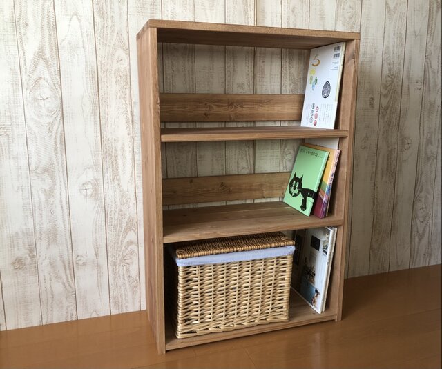 ハンドメイド 雑誌＆絵本ラック 特大サイズ (チーク色) ハンドメイド 雑誌＆絵本ラック (ダークチーク色) 絵本ラックの