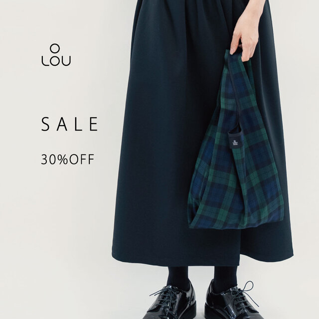 ●30％OFF・販売終了SALE● 上質なタータンチェック エコバッグ 紺 緑 ブラックウォッチ ●LYDIE-BG●