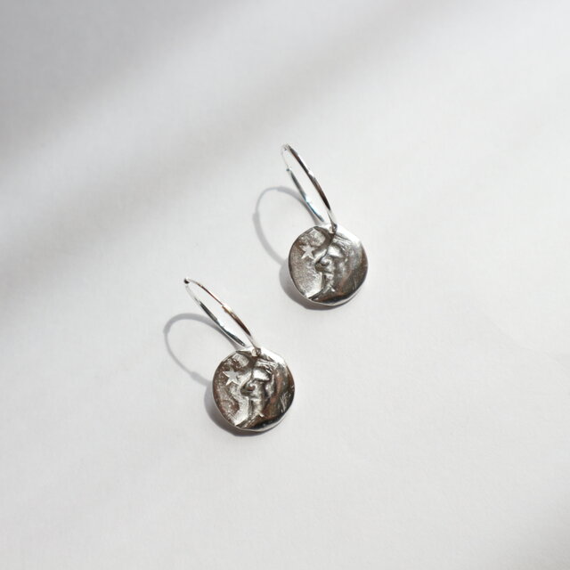 【Silver925】Moon Light pierce~月明かりのフープピアス~の画像1枚目