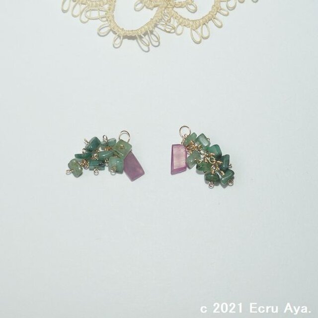 *愛の力*非加熱ルビーがメインのピアスチャーム